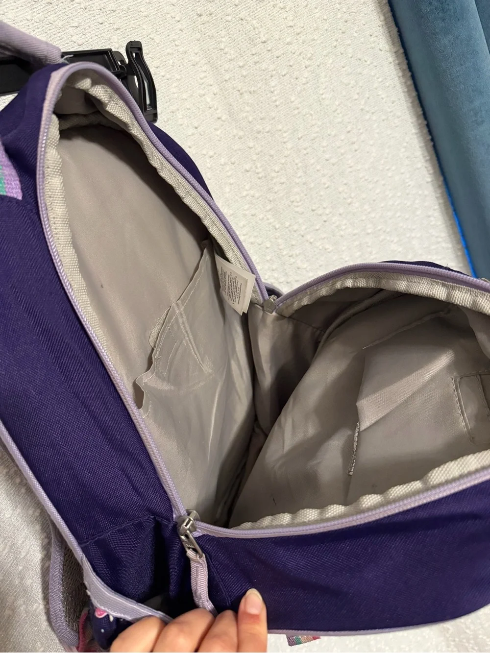 Pottery Barn Kids Purple Galaxy Rocket Backpack with Rainbow Straps